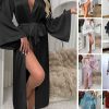 Long Silk Satin Kimono Robe for Women in Multiple Colors