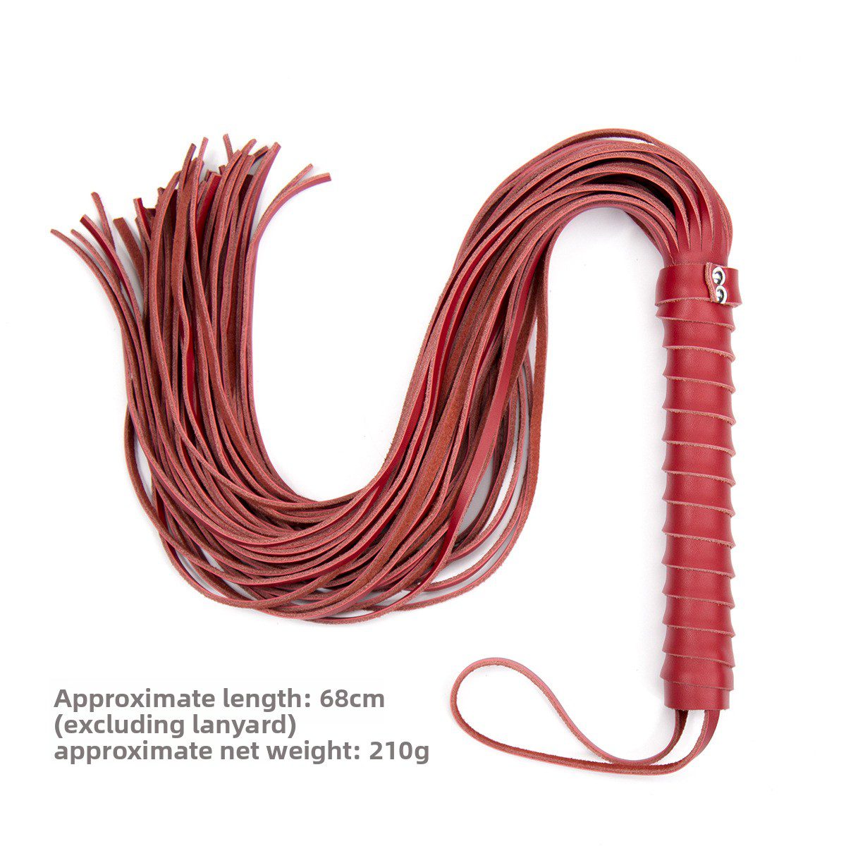 Leather Flogger Whip with Wrapped Handle - Image 3