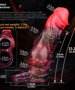 Medium Red Dragon Texture Silicone Dildo - 7.17 inch