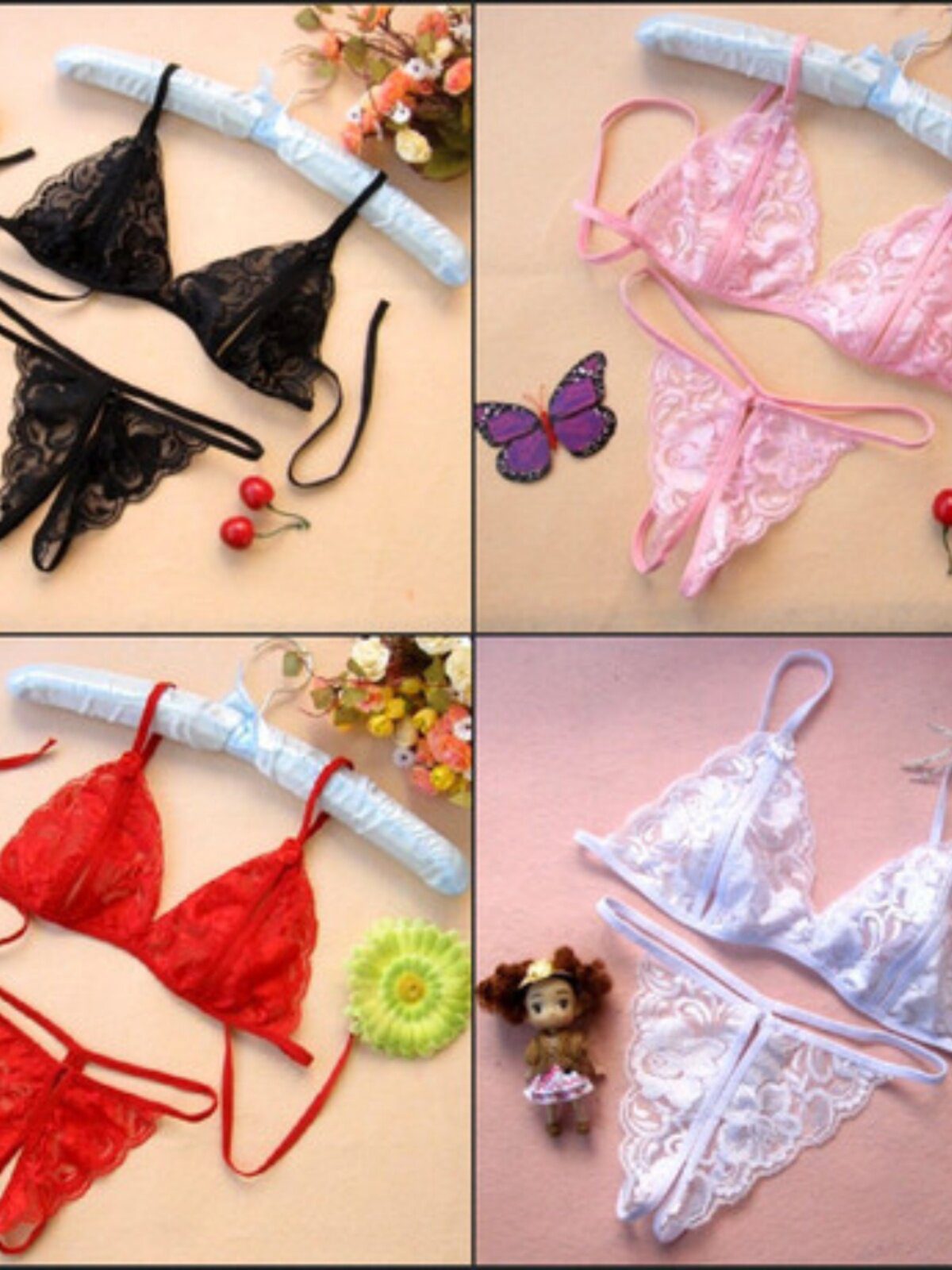 Romantic Lace Intimates Collection - Multi-Color Lingerie Set