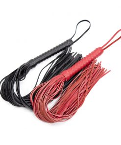Leather Flogger Whip with Wrapped Handle