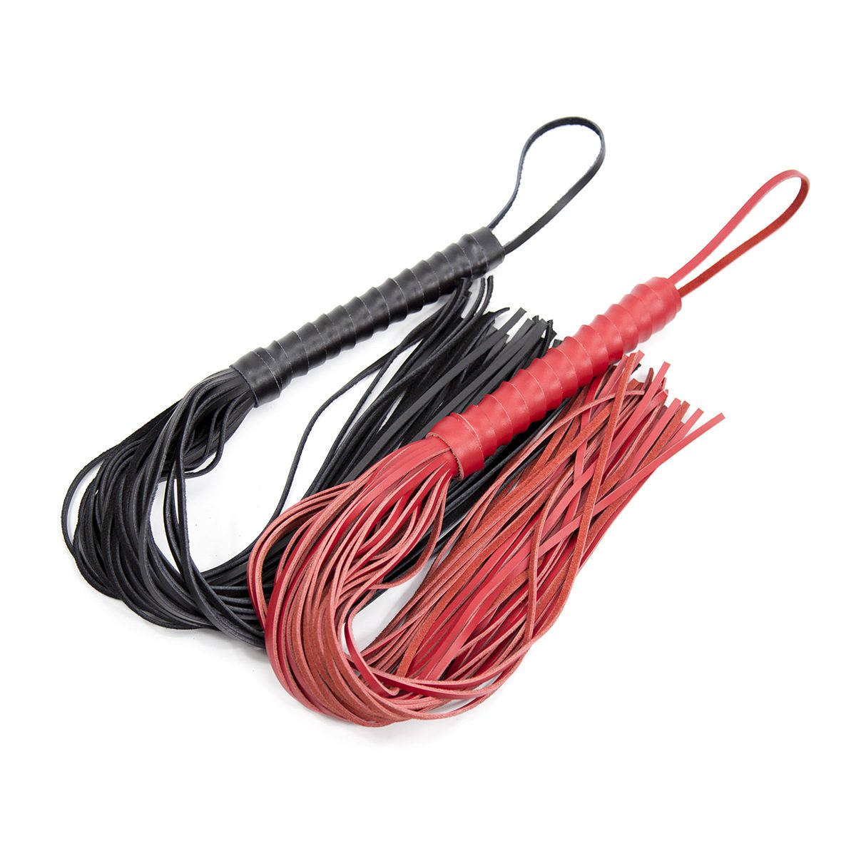 Leather Flogger Whip with Wrapped Handle