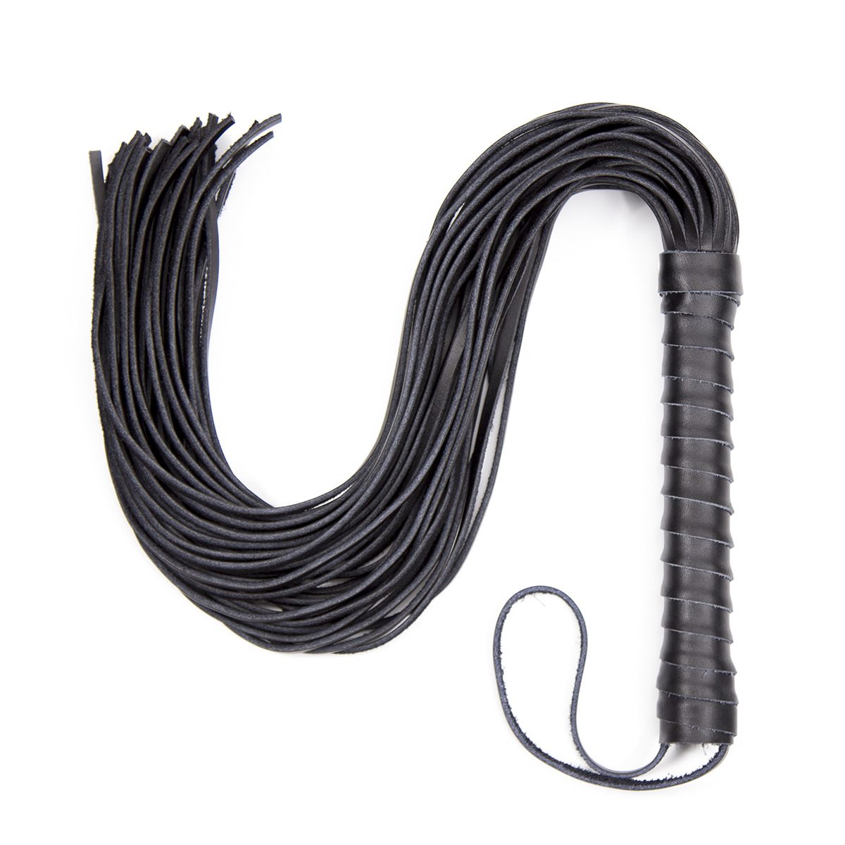Leather Flogger Whip with Wrapped Handle - Image 2
