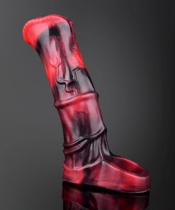 Alternative view of Red Dragon Style Texture Silicone Dildo - 7.17 inch