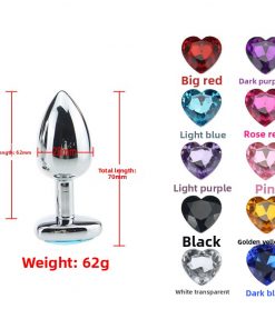 Alternative view of Heart-Shaped Metal Anal Plug Sex Toy