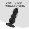 Black Silicone Anal Bead Pull Plug
