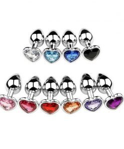 Heart-Shaped Metal Anal Plug Sex Toy