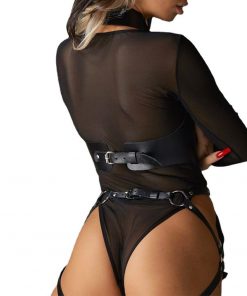 Alternative view of Adjustable PU Leather Lingerie Set for Couples