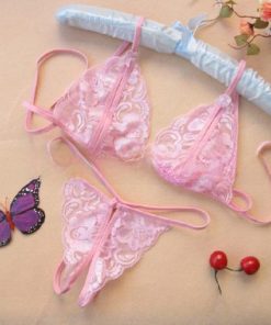 Alternative view of Sexy Lace Open-Crotch Lingerie Set