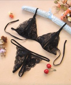 Sexy Lace Open-Crotch Lingerie Set