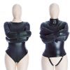 Leather Bondage Outfit with Adjustable Restraints
