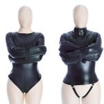 Leather Bondage Outfit with Adjustable Restraints