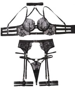 French-inspired hanging neck and embroidered Lingerie set
