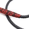 Premium Black Braided Whip – Decorative Red Wrapped Grip