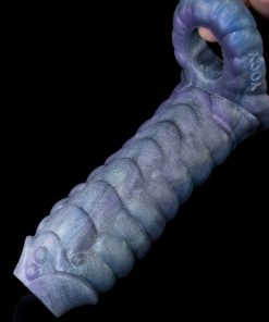 Alternative view of Dildo – Ribbed Purple & Blue Pleasure Toy