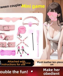 10-Piece Bondage Set – Handcuffs, Ball Gag, Whip & Blindfold Kit