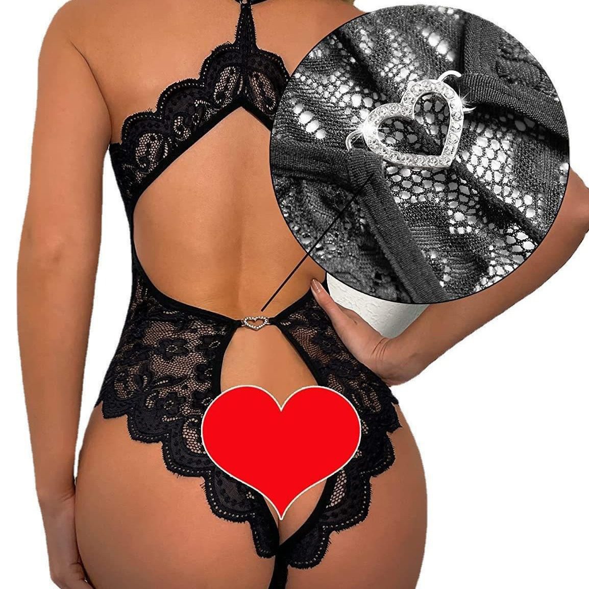 Lace Teddy Bodysuit with Open Crotch - Image 5