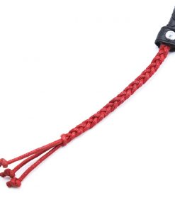 Alternative view of Premium Black Braided Whip – Decorative Red Wrapped Grip